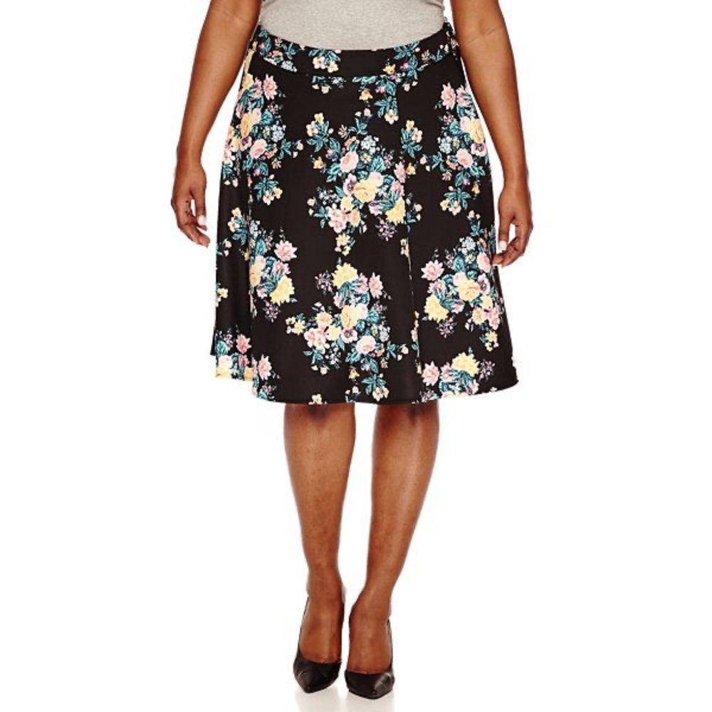 1X Ashley Nell Tipton A-Line Floral Skirt